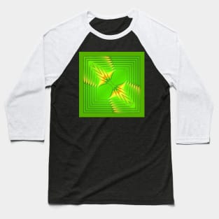 concentric square green and yellow Baseball T-Shirt